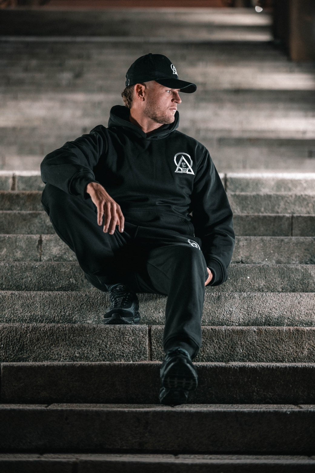 Black Yin Yang Cotton Fleece Tracksuit