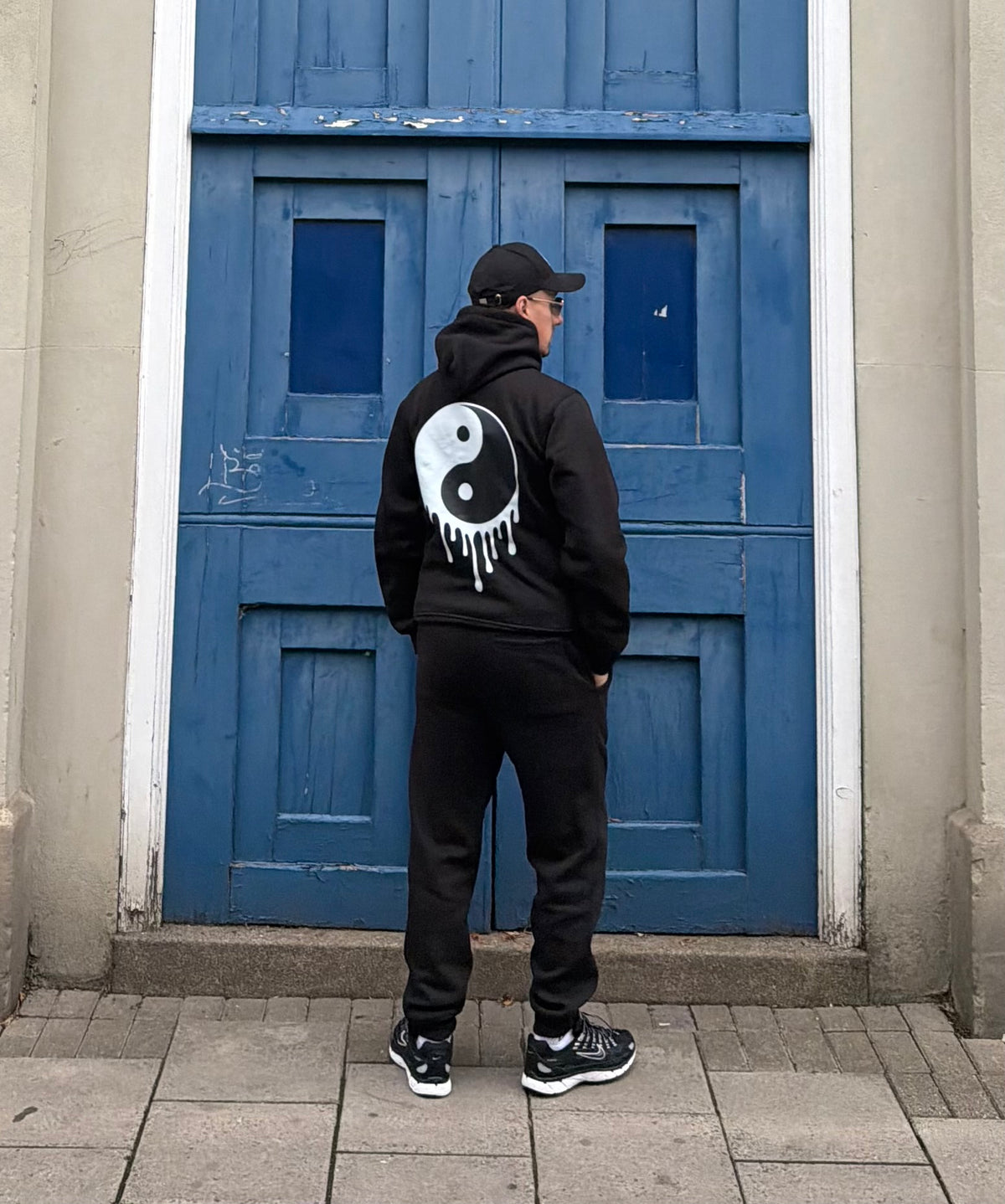 Black Yin Yang Cotton Fleece Tracksuit