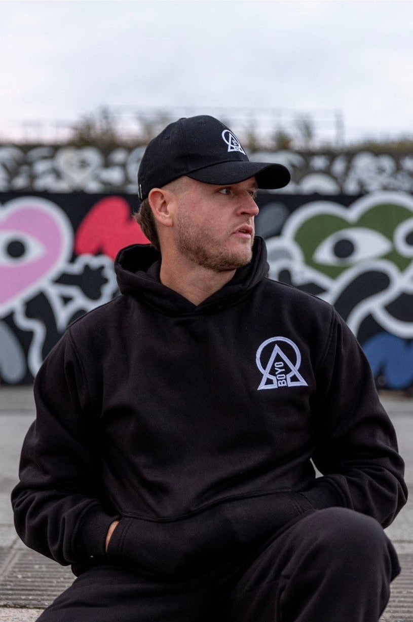Black Yin Yang Cotton Fleece Tracksuit