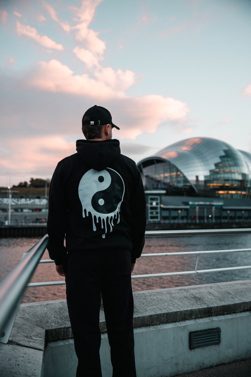 Black Yin Yang Cotton Fleece Tracksuit