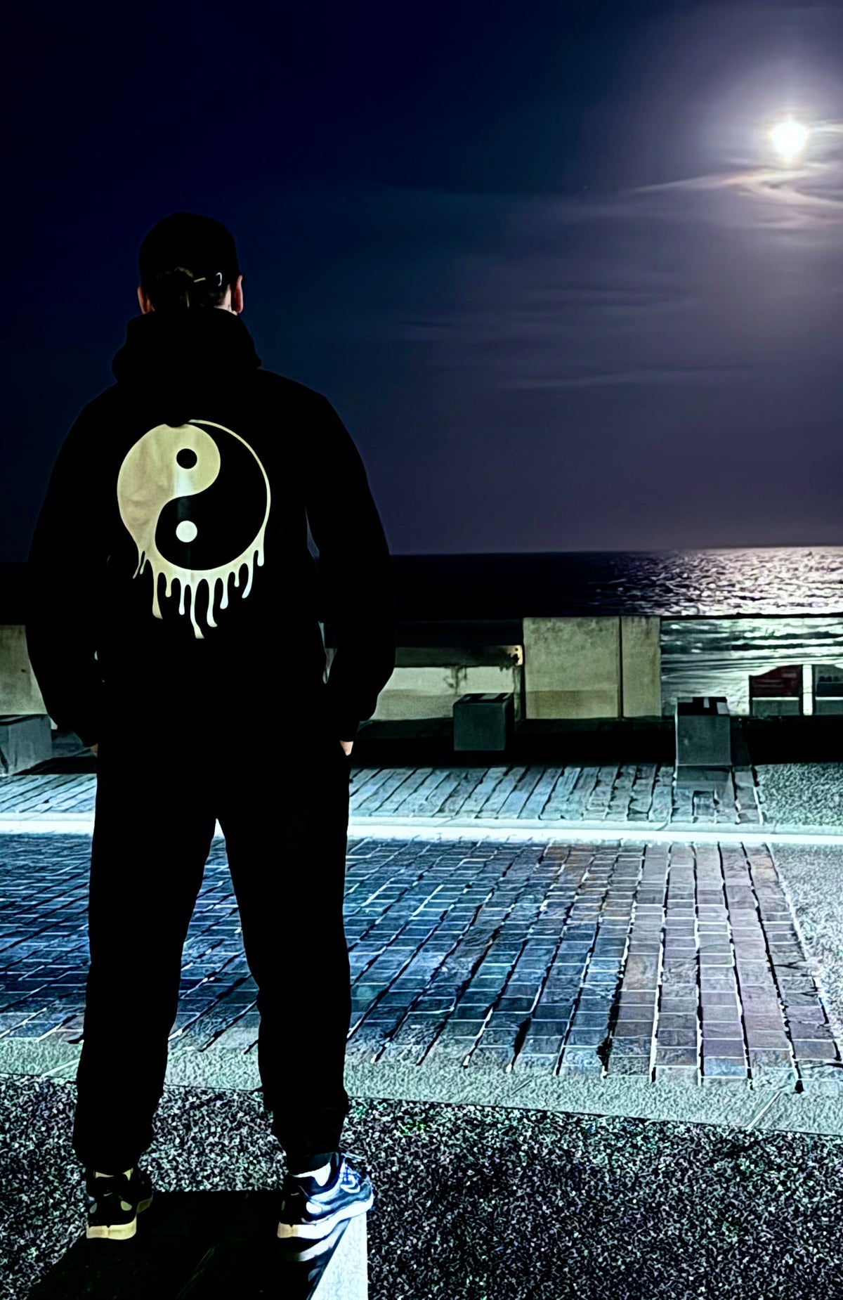 Black Yin Yang Cotton Fleece Tracksuit